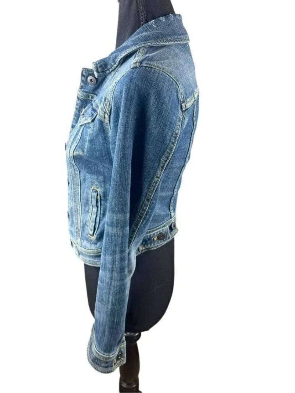 Anthropologie Pilcro And The Letterpress Jean Jacket XXS Biker Streetwear Grunge - Picture 3 of 6